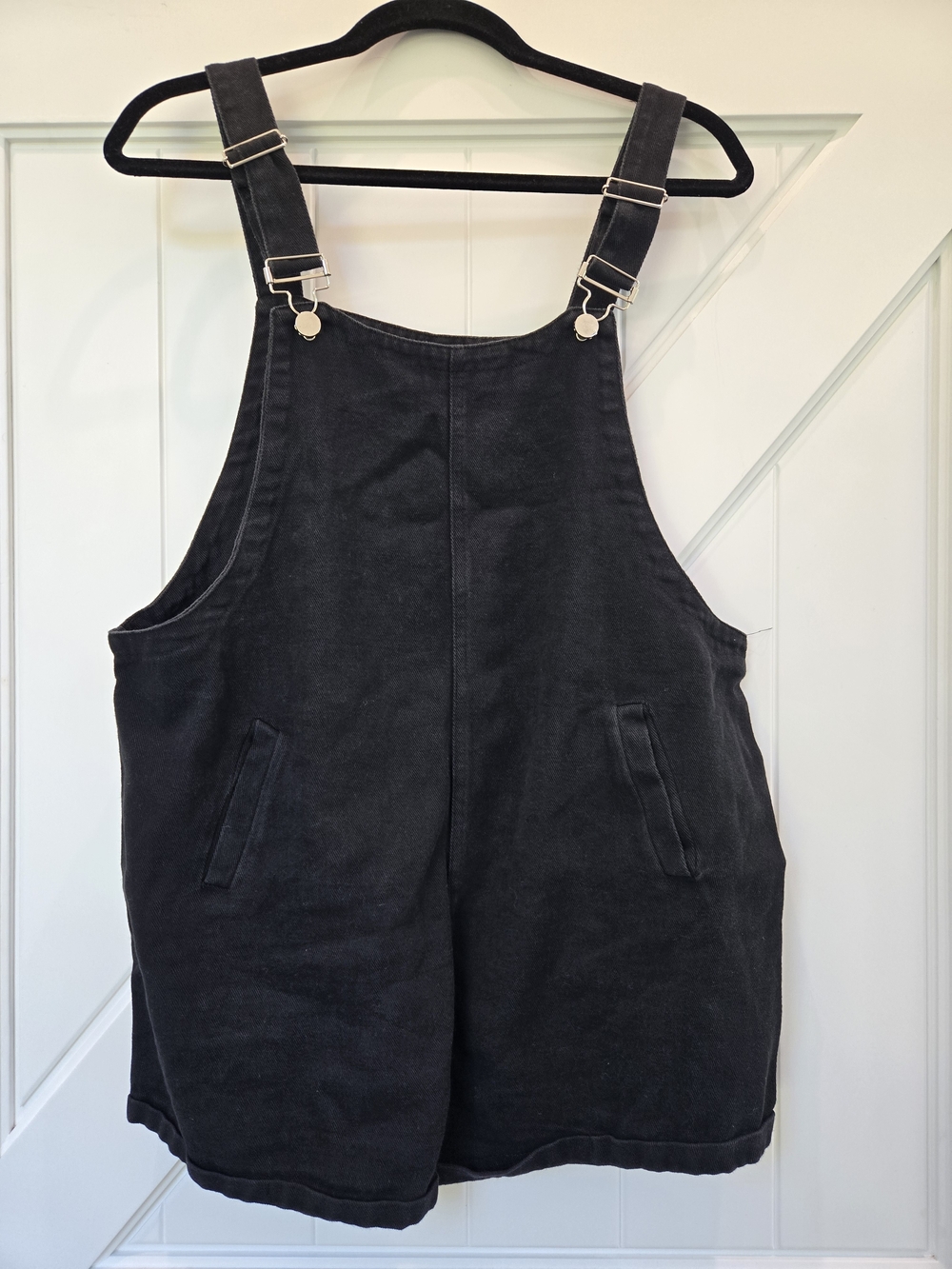 Black Women's Denim Short Overalls